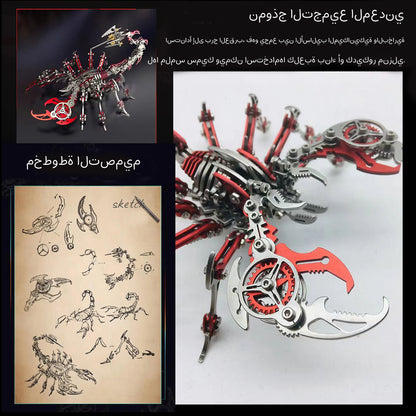 3D Metal Puzzles Adults Building Kits DIY Scorpion Jigsaw Puzzles Mechanical Insect Model Assemble Toys Xmas Birthday Gift