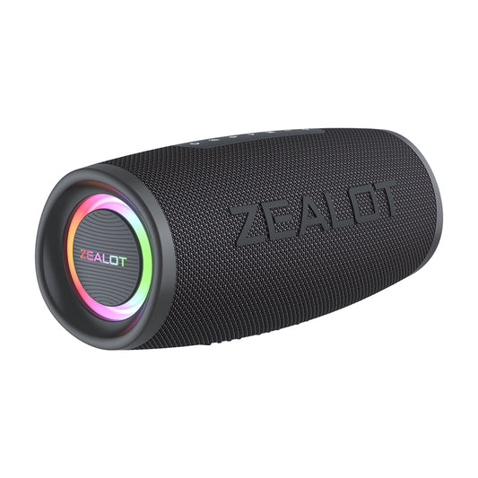 ZEALOT S56 Portable Wireless Bluetooth Speaker Support TF Usb Husehold Stereo Outdoor 67mm Double Speaker RGB Loud Subwoofer