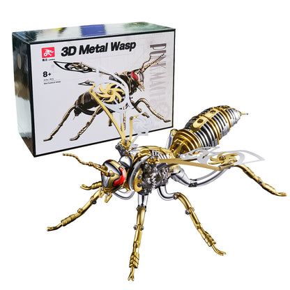 3D Metal Puzzles for Adults Mechanical Wasp Model kit DIY Steampunk Insect Assemble Jigsaw Stainless Steel Building Blocks Craft Toys